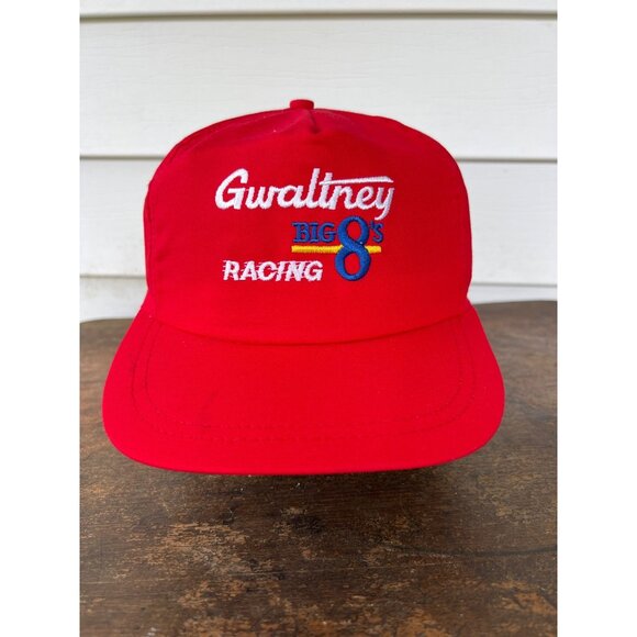 Vintage Gwaltney Big 8s Racing Red Snapback Hat X3 - Picture 1 of 4